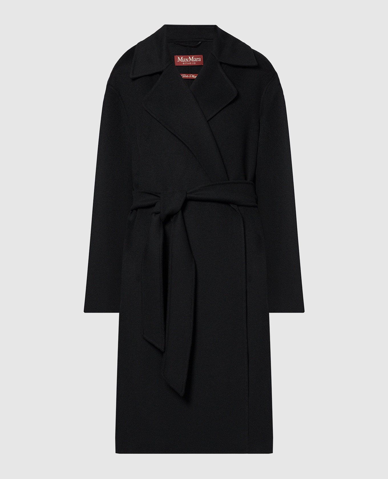 Black wool, silk and cashmere Totem coat