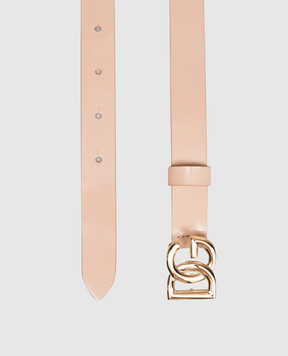 Dolce&Gabbana Дитячий бежевий шкіряний лакований пояс EE0070A1471