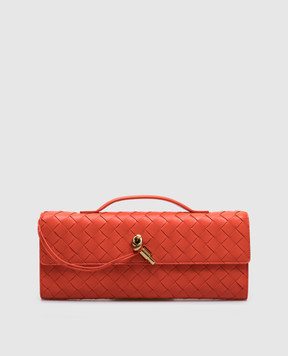 Bottega Veneta Помаранчевий шкіряний клатч Andiamo 741511VCPP3