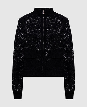 Ermanno Scervino Life Чорний кардиган з квітковою вишивкою D474M303EKP