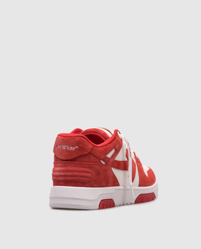 Off-White Красные кожаные кроссовки Out Of Office OWIA259S25LEA006