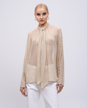 Missoni Бежева ажурна блуза з люрексом DS25SJ08BR010R