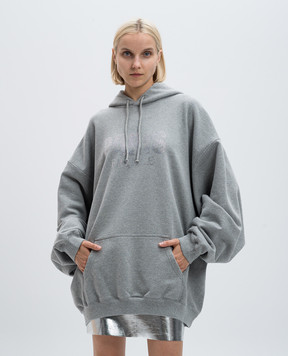 Vetements Серое меланжево худи с кристаллами UA65HD590G