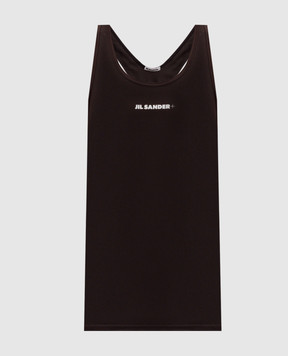 Jil Sander Коричневий топ з принтом логотипа J40NC0127J20031