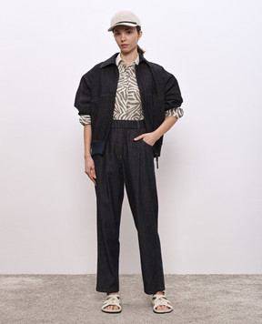 Brunello Cucinelli Сині джинси з ланцюжком моніль MA782P5567