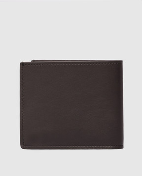 Brunello Cucinelli Коричневый кожаный портмоне с тиснением эмблемы MWZNBU006