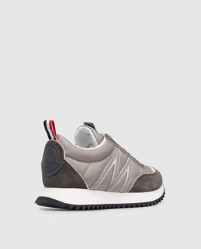 Moncler Серые комбинированные кроссовки Pacey J209A4M00010M4156