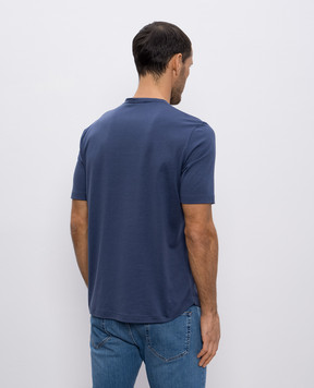 Loro Piana Синяя футболка с шелком FAF6128