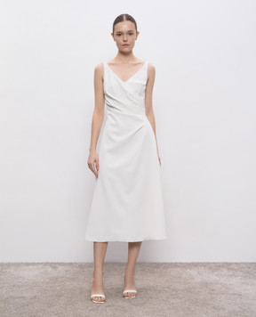Ermanno Scervino Біла сукня міді з драпіруванням D462Q328OWQ