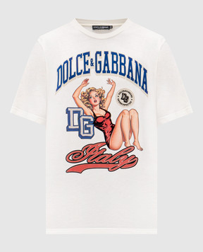 Dolce&Gabbana Белая футболка с принтом G8PN9ZG7PKK