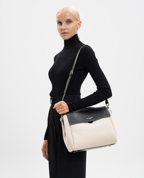 Gianni Chiarini Бежева комбінована сумка-сетчел Clio BS11620SALPL