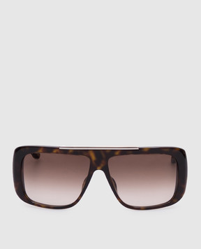 Alexander McQueen Коричневые солнцезащитные очки с гравировкой логотипа. 832528J0770
