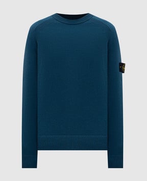 Stone Island Синій светр з вовни з логотипом K2S155100045S00B4