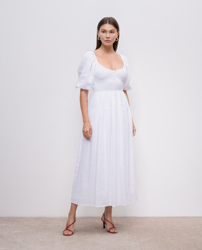 Faithfull Белое платье миди Rosarico из льна FF2815WHT