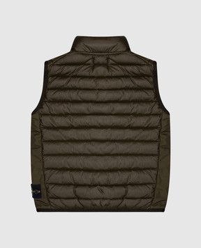 Stone Island Детский зеленый пуховый жилет с логотипом K1S16G100002S002414
