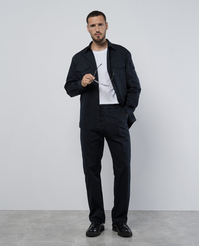 Alexander McQueen Сині штани з нашивкою логотипа 794744QSAA7
