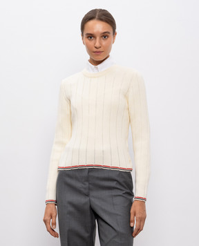 Thom Browne Бежевый свитер из шерсти FKA501AY1024