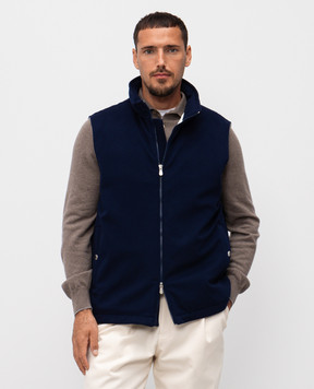 Brunello Cucinelli Синий пуховый жилет из шерсти MM4701776