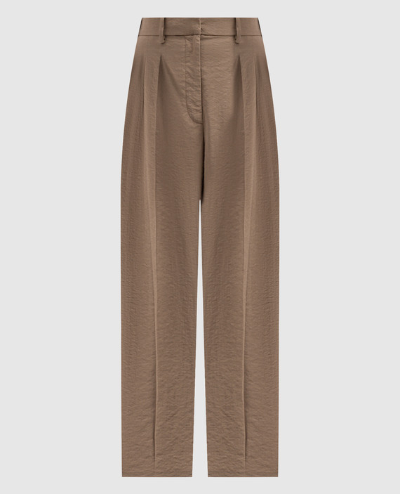 Brown pants with silk