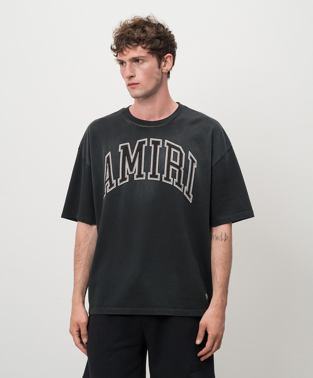 AMIRI Черная футболка VINTAGE с логотипом AMJYTE1052 изображение 3
