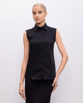 Brunello Cucinelli Чорний топ з ланцюжком моніль M0091MA616