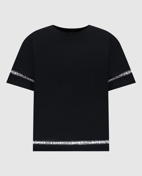 Twinset Чорна футболка з вишивкою логотипа 242TP2501