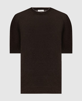 Cashmere&Whiskey Коричневая футболка с леном MU9322318455R