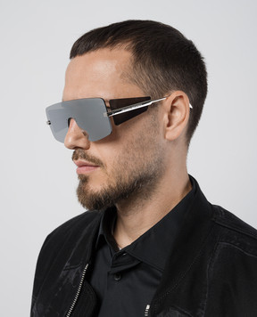 Alexander McQueen Сріблясті сонцезахисні окуляри Silver Shield 792489I3310