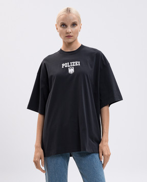 Vetements Чорна футболка з принтом UH76TR300B
