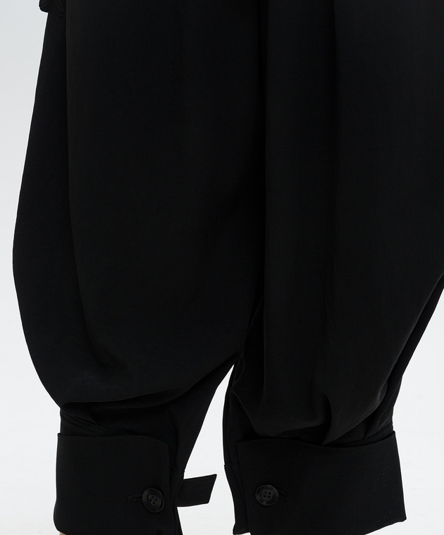 Y`S Yamamoto Черные брюки карго с отворотами YBP10500 изображение 5