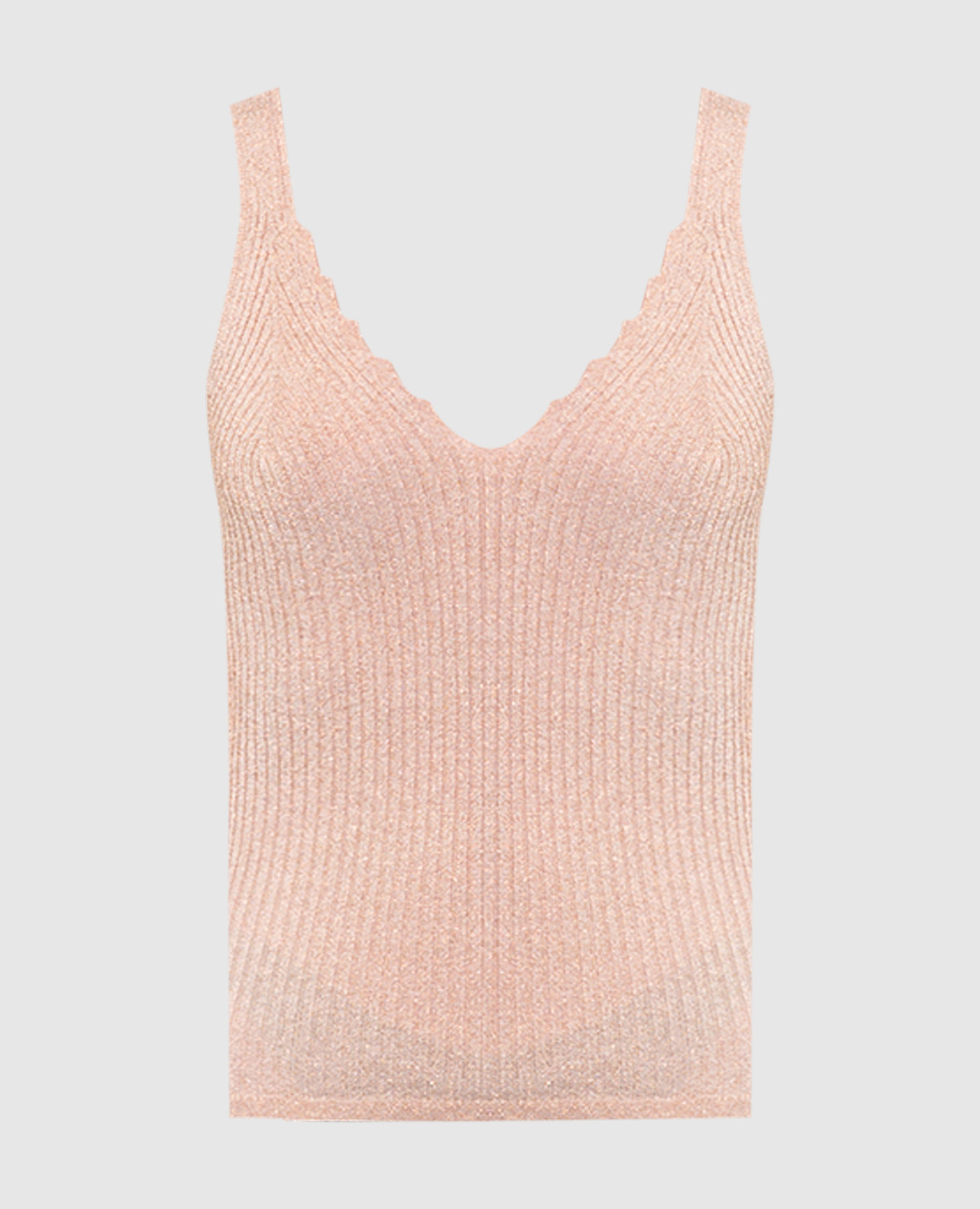 Pink ribbed top with lurex