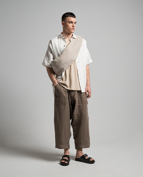 Jan Jan Van Essche Біла сорочка з коноплі SHIRT98HEMPSHIRTING
