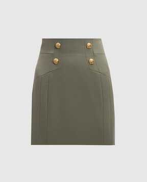 Balmain Зелена спідниця з вовни BF1LB810WC09