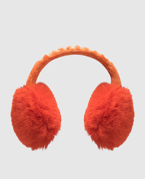 Goldbergh Помаранчеві утеплені навушники FLUFFY з логотипом GB62308243