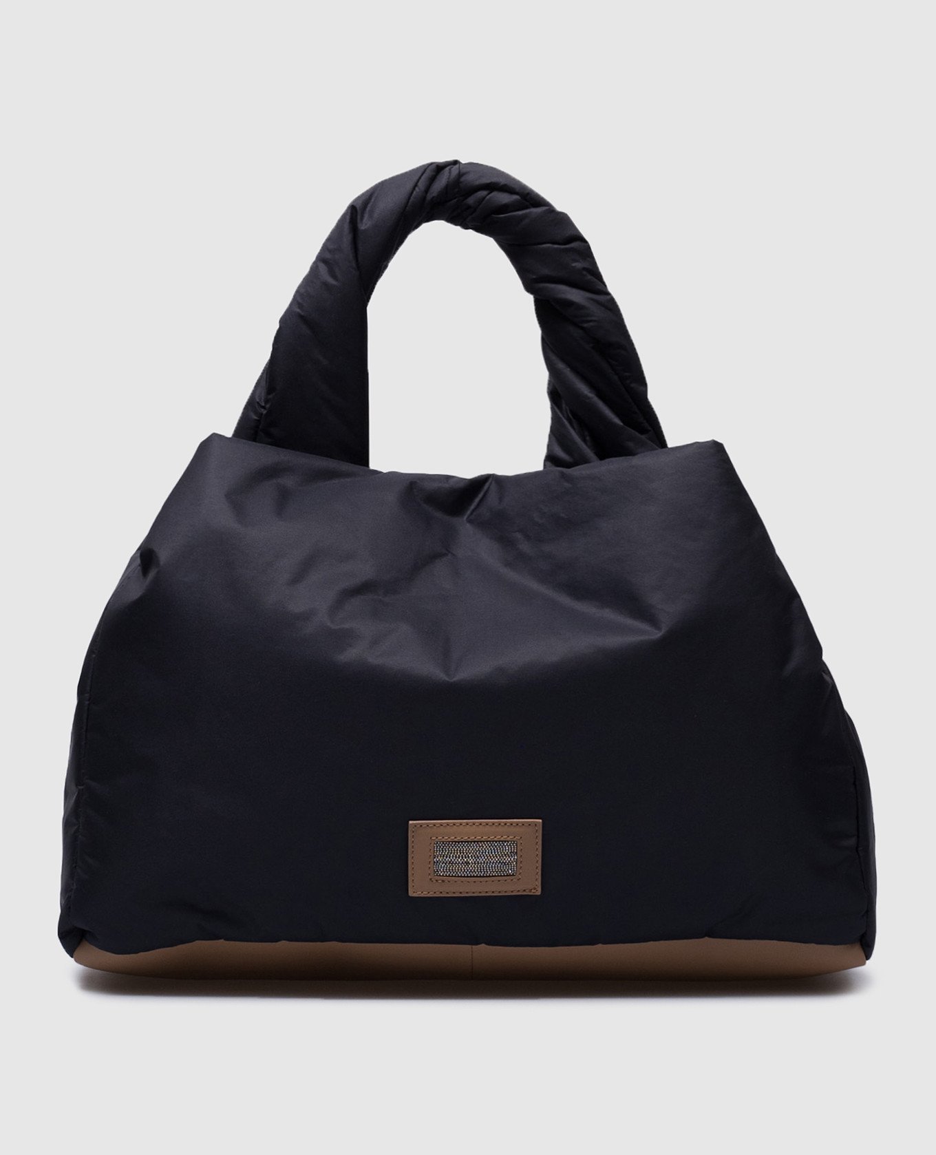 Blue tote bag with monil chain