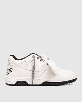 Off-White Белые кожаные кроссовки Out Of Office W259F5L006