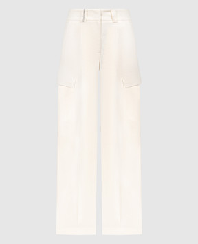 Peserico Бежевые брюки карго из льна с цепочкой мониль E0410402606