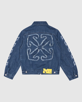 Off-White Дитяча синя джинсова куртка з аплікацією Arrow OBYE001F24DEN001