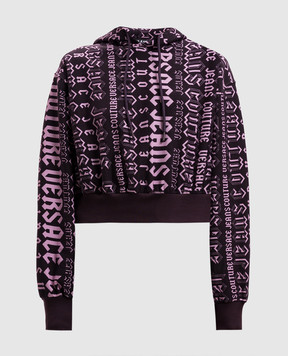 Versace Jeans Couture Фиолетовое укороченное худи в принт. 77HAI314FS172