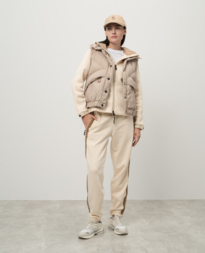 Moncler Grenoble Бежевые джогеры с лампасами J20988H00001899RB