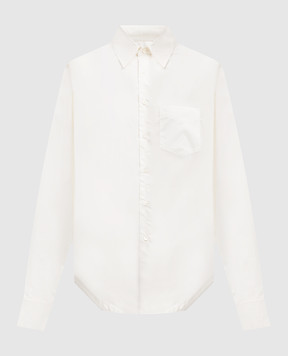 Maison Margiela MM6 Белая рубашка с фигурным вырезом S62DT0027S47294
