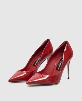 Dolce&Gabbana Красные кожаные лакированные туфли с логотипом DG CD1657A1471