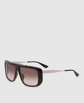 Alexander McQueen Коричневые солнцезащитные очки с гравировкой логотипа. 832528J0770