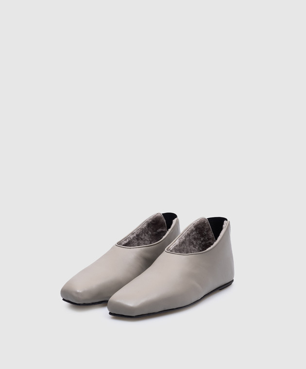 Lou Lou Studio Сірі шкіряні балетки RACHEL на хутрі RACHEL зображення 2