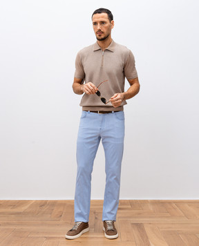 Bertolo Cashmere Бежевое поло с шелком 902330002421