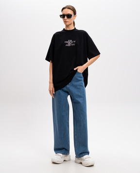Vetements Блакитні джинси з патчем логотипа UA66PA540Nw