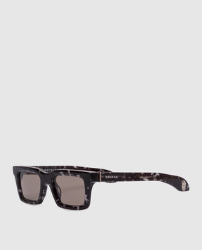 Alexander McQueen Чорні сонцезахисні окуляри з ефектом черепахового панциря 821707J0749