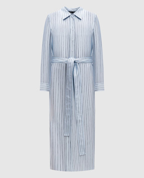 PROENZA SCHOULER Блакитна сукня-сорочка Hannah із шовку в смужку R2513016BSP178