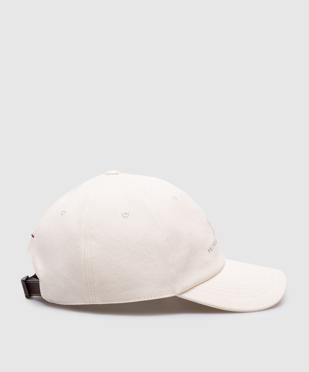 Brunello Cucinelli Бежевая кепка с вышивкой логотипа M277P9850 изображение 3