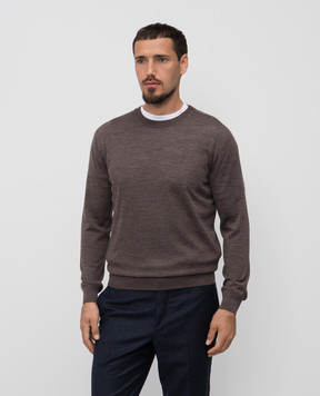 Canali Коричневый джемпер из шерсти MK02353C1122